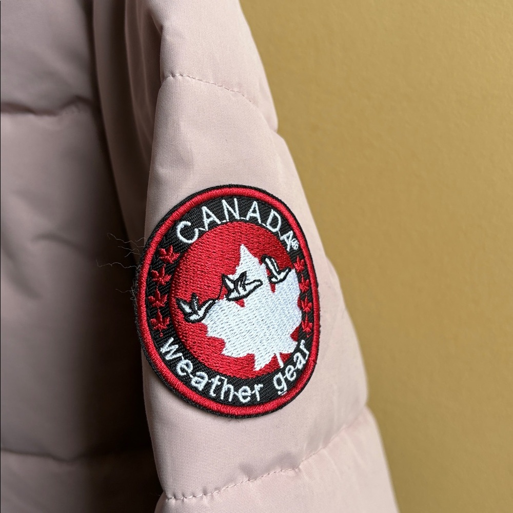 Canada weather gear Long Hooded Puffer Coat in Blush Pink - Picture 10 of 15
